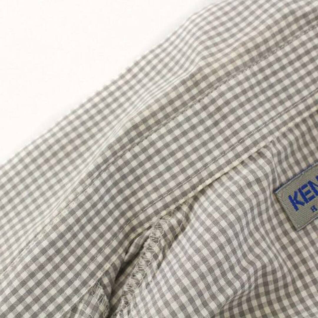 KENZO HOMME カジュアルシャツ 半袖 チェック柄 薄手 2 M グレー 5