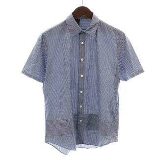エヌハリウッド(N.HOOLYWOOD)のN.HOOLYWOOD シャツ カジュアルシャツ 半袖 36 S 紺 白(シャツ)