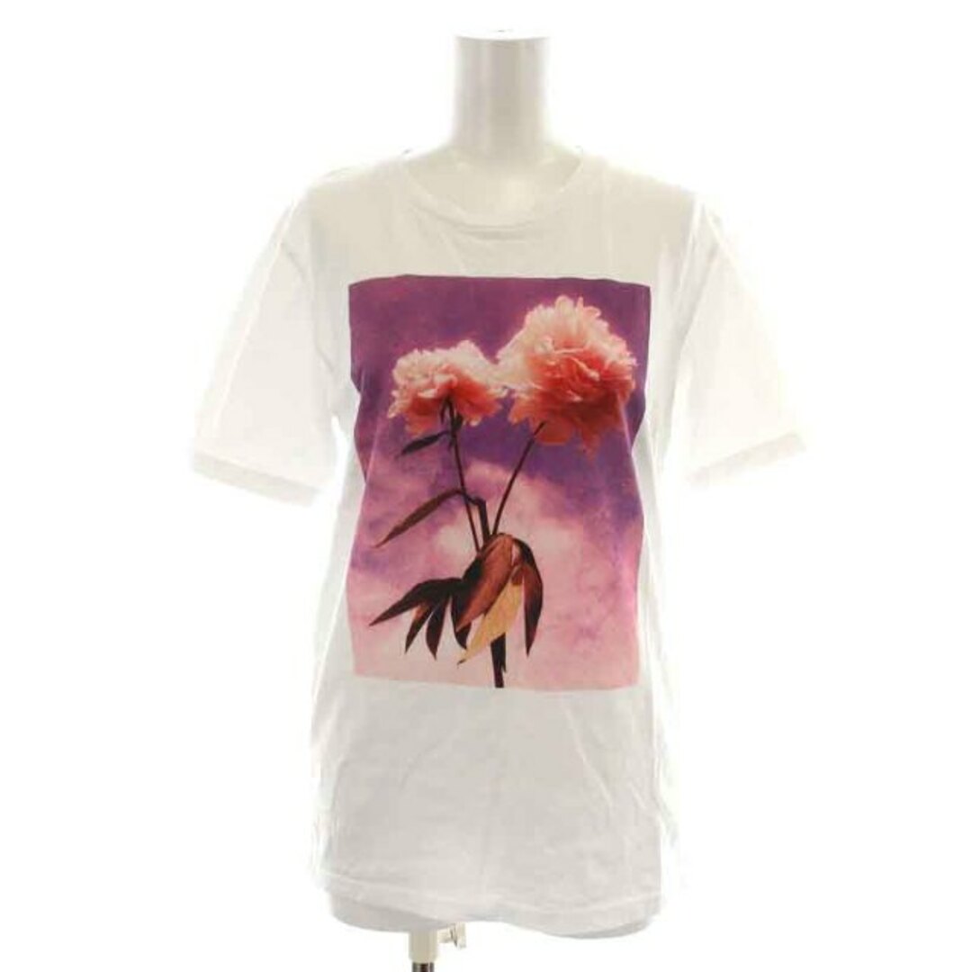 リサキング FLOWER TEE Tシャツ カットソー 花 XS 白 紫 ピンク