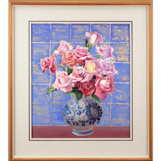 今村昭寛『薔薇』油彩画【真作保証】 絵画(絵画/タペストリー)