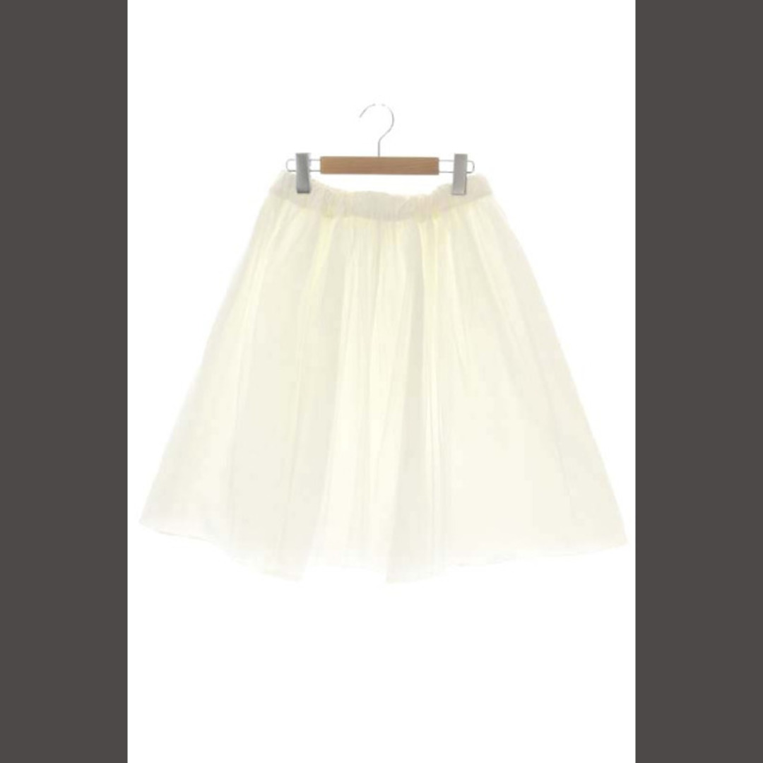 tiara(ティアラ)のティアラ Tiara リバーシブルチュールスカート フレア ひざ丈 3 白 レディースのスカート(ひざ丈スカート)の商品写真