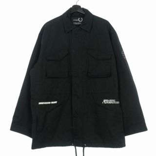 ラフシモンズ(RAF SIMONS)のラフシモンズ × フレッドペリー オーバーサイズ ミリタリージャケット S 黒(その他)