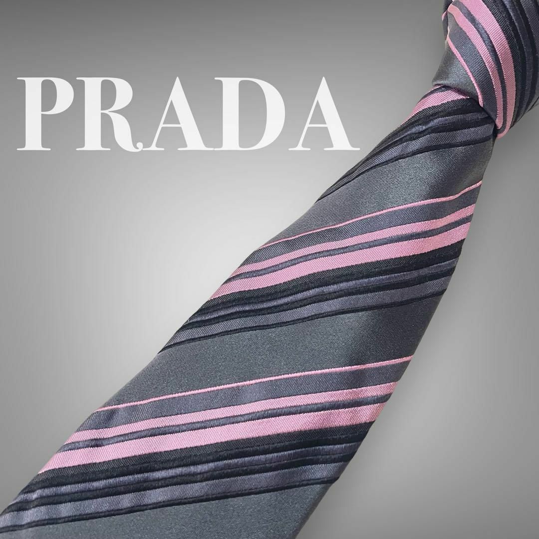 ✨️美品✨️ PRADA ネクタイ 高級シルク100% マルチカラー ストライプ