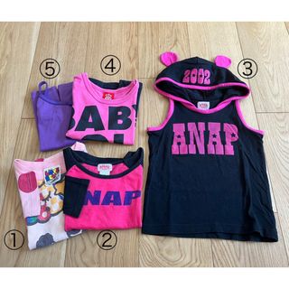 アナップキッズ(ANAP Kids)の【5点SET】春夏向け 100cm ANAP kids他キッズウェアおまとめ売り(Tシャツ/カットソー)