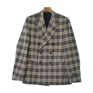 バレンシアガ(Balenciaga)のBALENCIAGA カジュアルジャケット 44(S位) 茶系(チェック) 【古着】【中古】(テーラードジャケット)