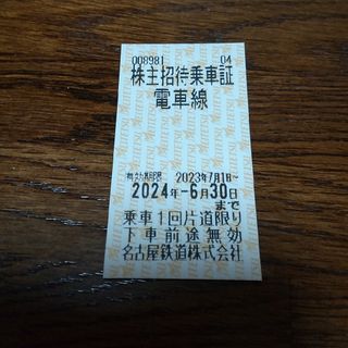 メイテツヒャッカテン(名鉄百貨店)の名古屋鉄道株主優待乗車券　1枚(鉄道乗車券)