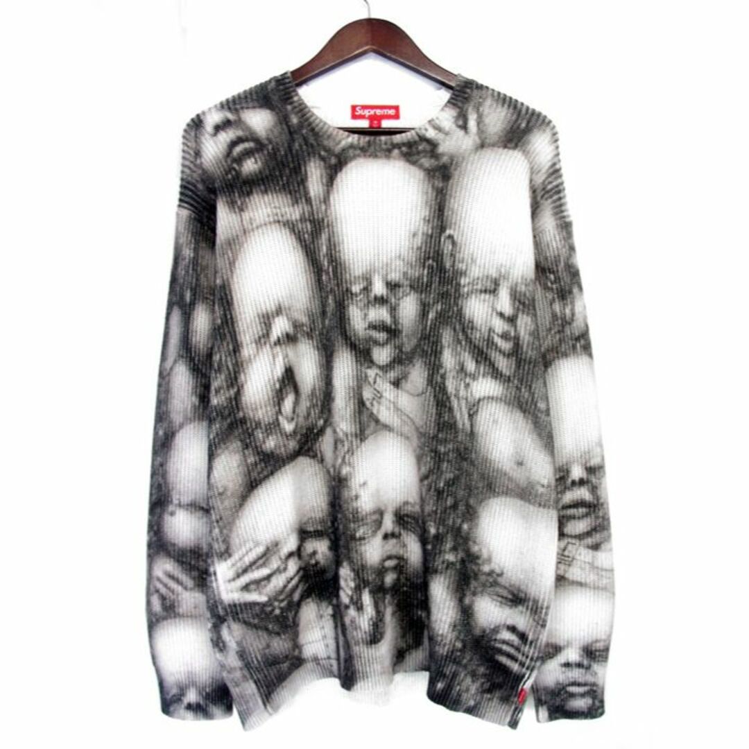 シュプリーム Supreme ■ 23AW 【 H R Giger Sweater 】 HR ギーガー 総柄 ニット セーター　w15835