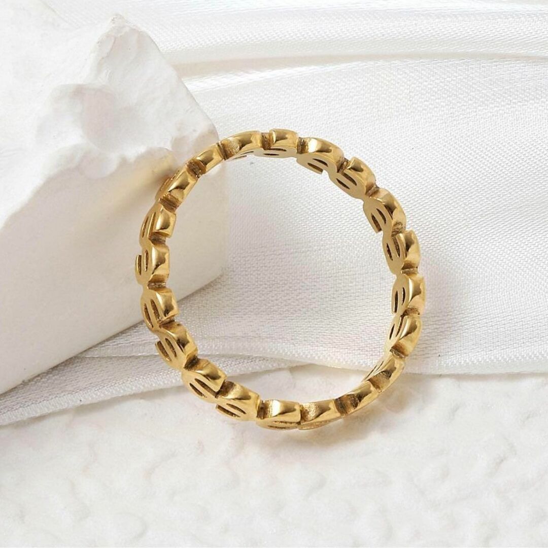 $ ドル デザイン リング 指輪 11号 ゴールド ユニセックス 新品未使用 メンズのアクセサリー(リング(指輪))の商品写真