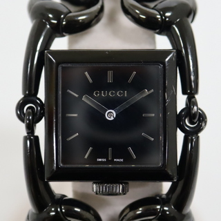 グッチ(Gucci)のグッチ シニョーリア 腕時計 クオーツ SS ブラックPVD/kt08366ar(腕時計(アナログ))