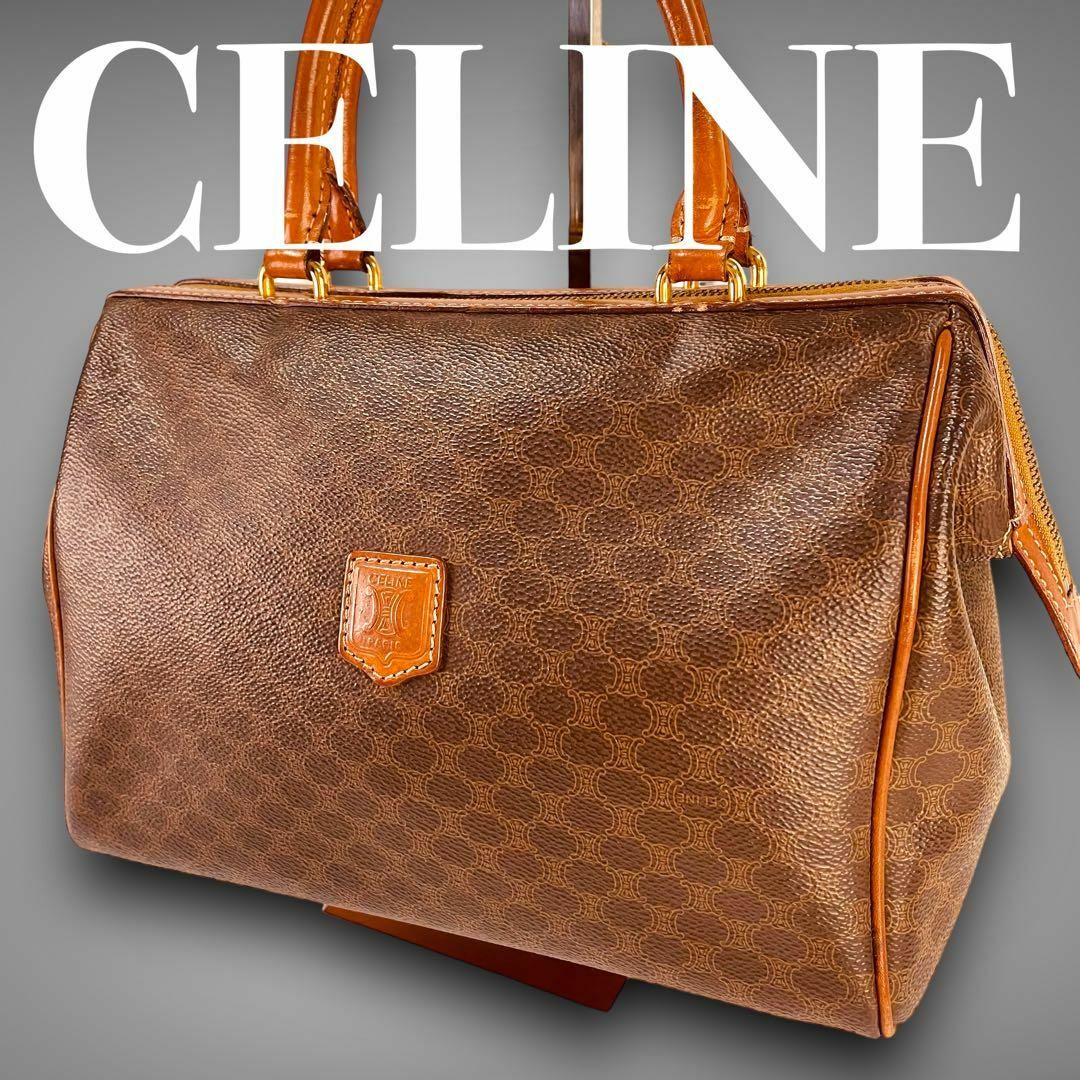 CELINE セリーヌ ミニボストンバッグ　マカダム柄