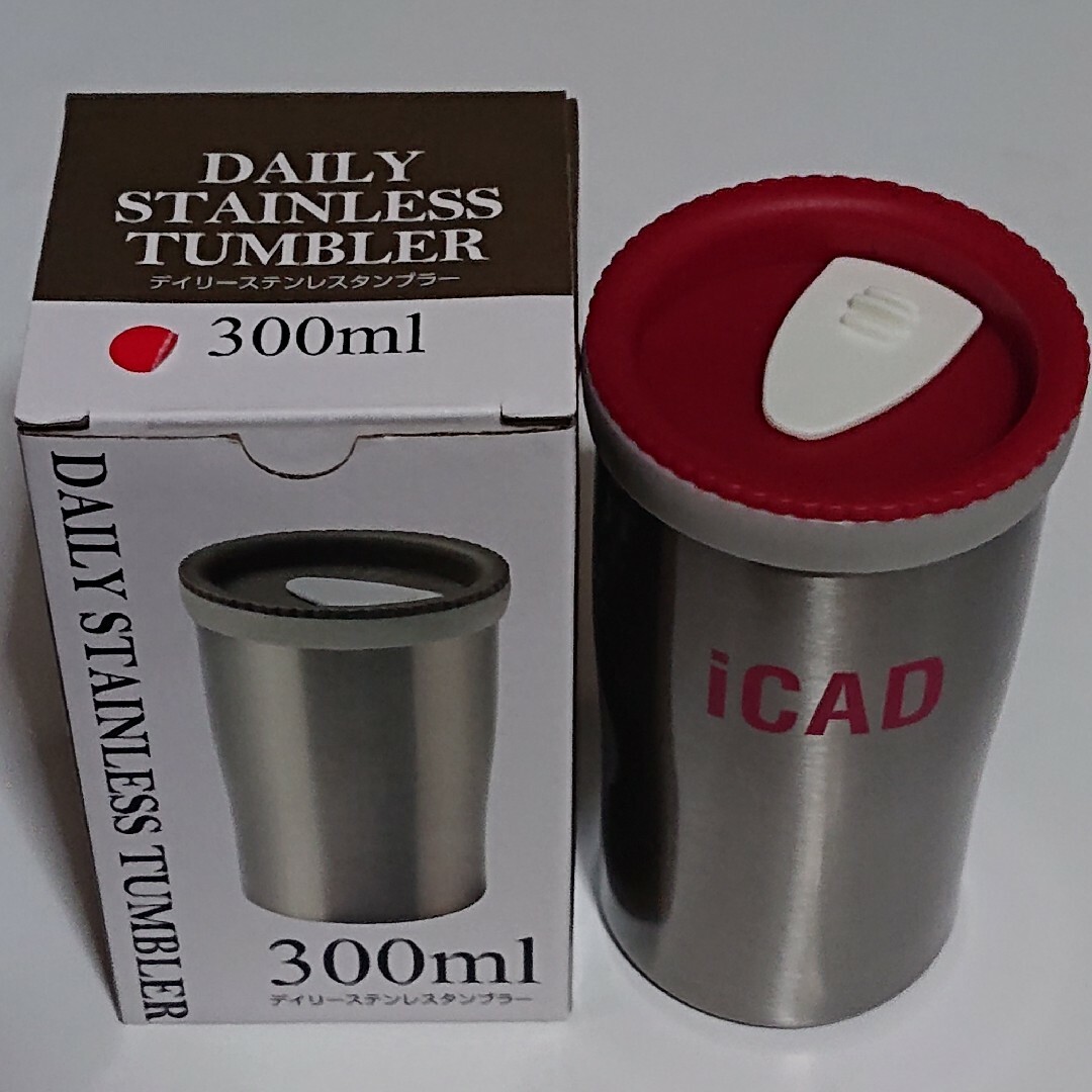 値下げ デイリーステンレスタンブラー レッド iCAD 新品・未使用 インテリア/住まい/日用品のキッチン/食器(タンブラー)の商品写真