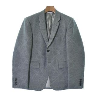 トムブラウン(THOM BROWNE)のTHOM BROWNE カジュアルジャケット -(S位) グレー(総柄) 【古着】【中古】(テーラードジャケット)