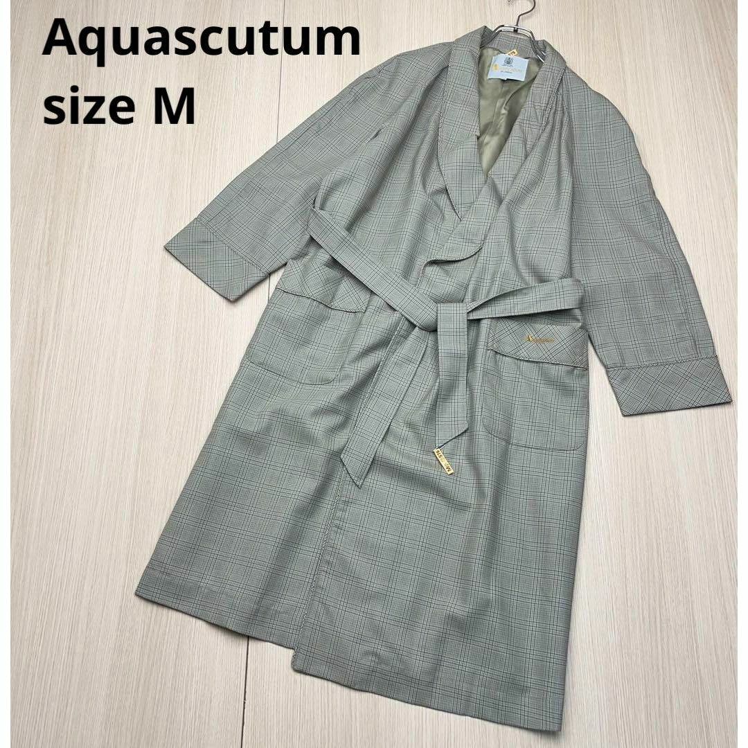 AQUA SCUTUM - ○ Aquascutum 美品 ロング ガウン コート チェックの