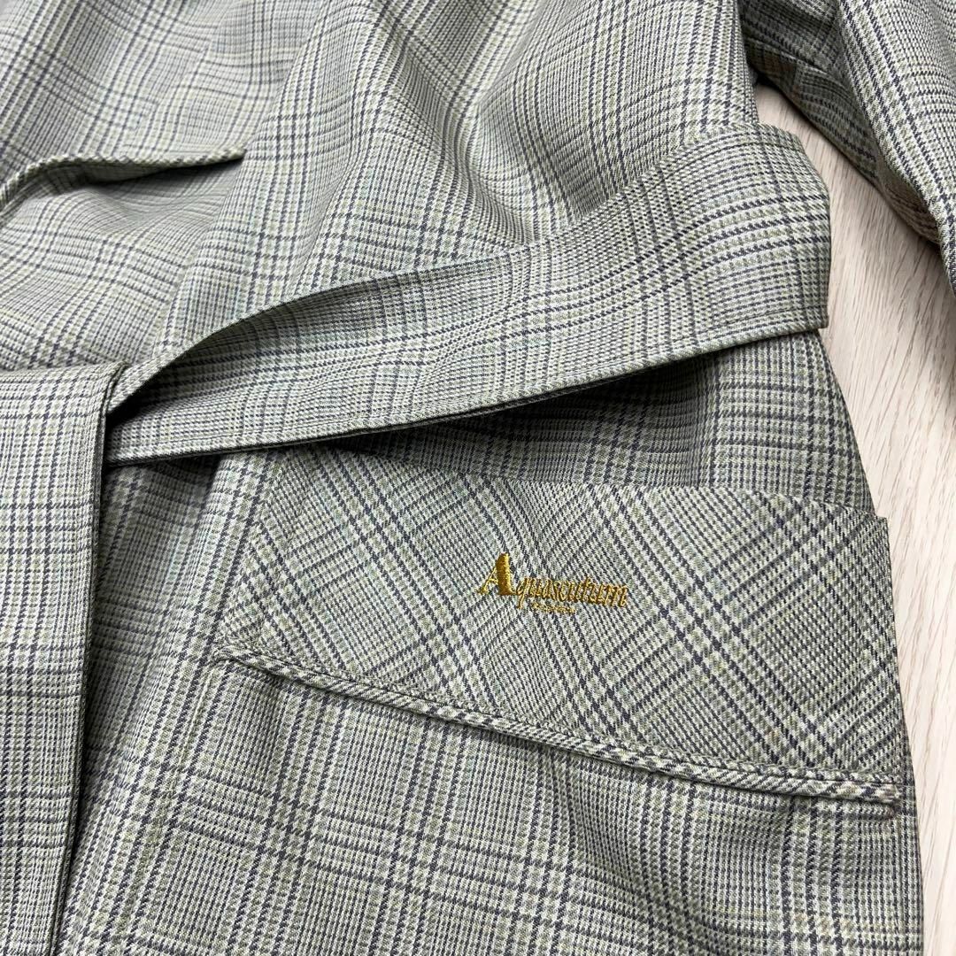 AQUA SCUTUM - ○ Aquascutum 美品 ロング ガウン コート チェックの