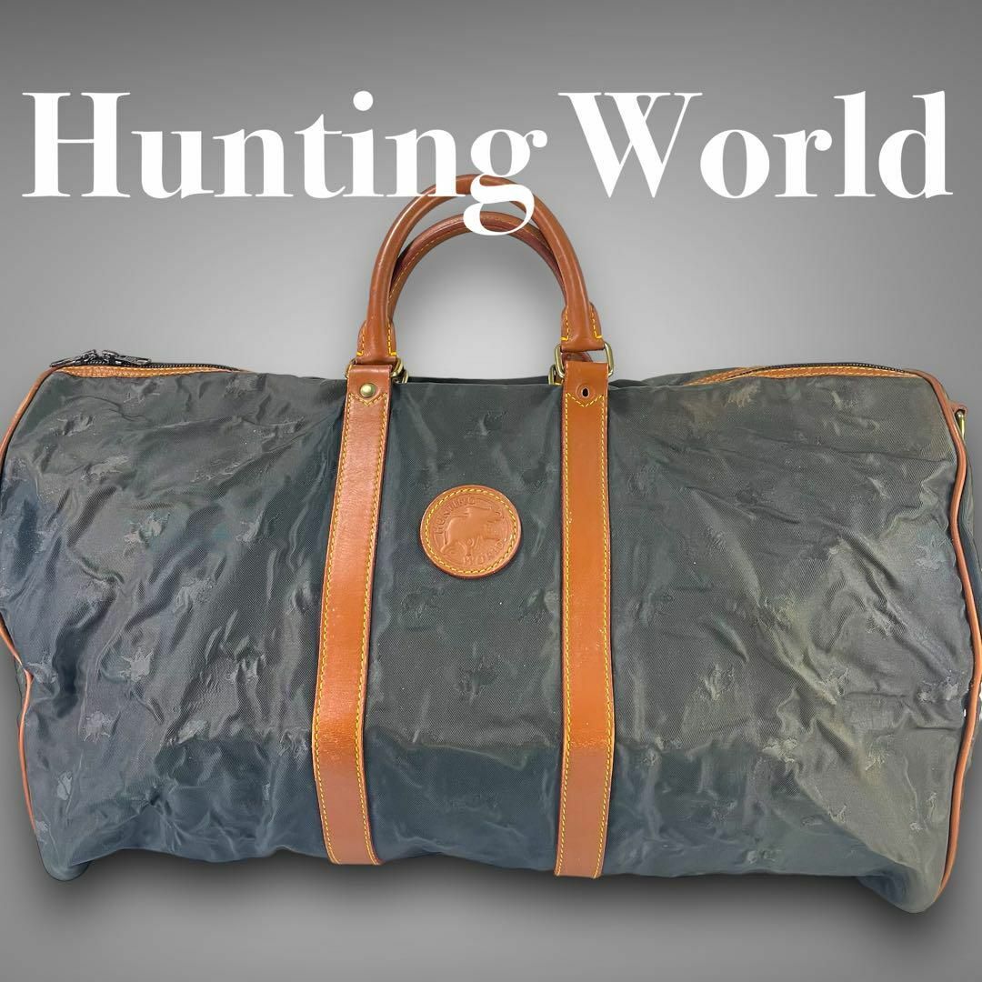 HUNTING WORLD ハンティングワールド ミニボストンバッグ ブラウン茶