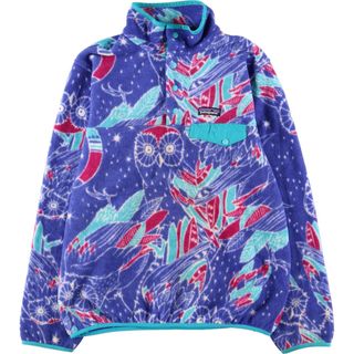 パタゴニア(patagonia)の古着 パタゴニア Patagonia SYNCHILLA シンチラ スナップT STY 25455FA16 アニマル柄 フクロウ柄 ハーフスナップ フリースプルオーバー レディースM /eaa386654(その他)