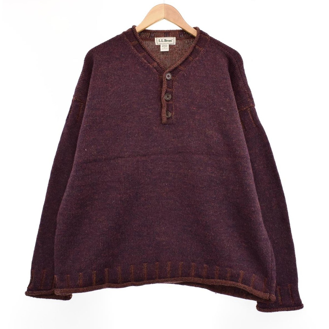 L.L.Bean - 古着 エルエルビーン L.L.Bean ウールニットハーフボタン
