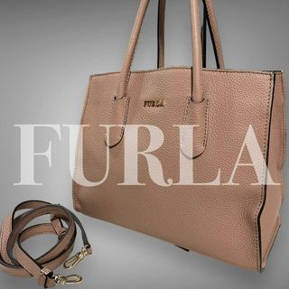 美品 フルラ 2WAY トートバッグ ピンク レザー ☆ BMS1 メディテラニア ハンドバッグ ショルダー ▼ FURLA レディース 5I