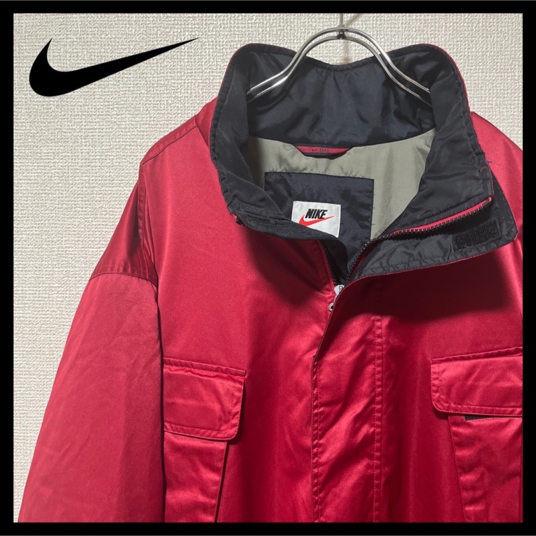 【美品】90's NIKE ナイロン ダブルフェイス オーバーコート XL