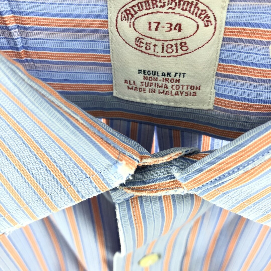 Brooks Brothers(ブルックスブラザース)の古着 ブルックスブラザーズ Brooks Brothers Est.1818 長袖 コットンストライプシャツ メンズXL /eaa385696 メンズのトップス(シャツ)の商品写真