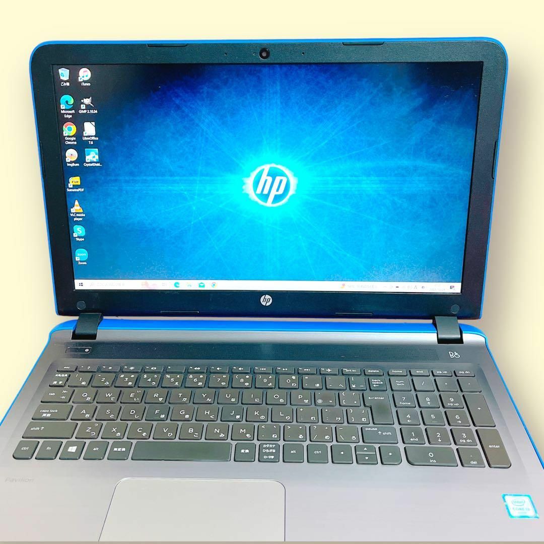 HP(ヒューレットパッカード)のレアカラー⭐️SSD⭐️HP ⭐️カメラ付き⭐️青ノートパソコン スマホ/家電/カメラのPC/タブレット(ノートPC)の商品写真