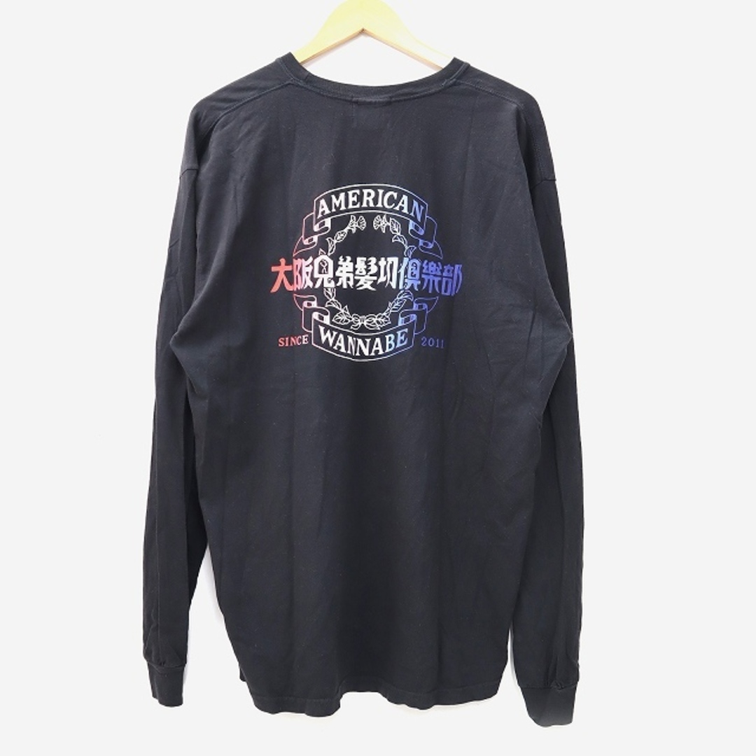 アメリカンワナビー 大阪兄弟髪切倶楽部 L/S TEE Tシャツ XL ブラック