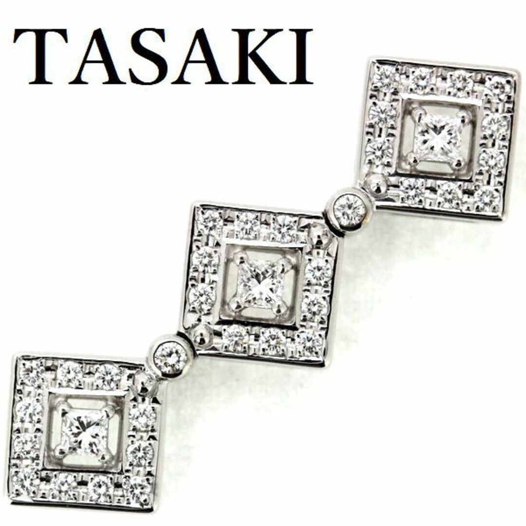 田崎真珠 TASAKI 2way ダイヤモンド 0.53ct ペンダント K18WG11ｍｍ×35ｍｍ重量