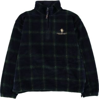 トミーヒルフィガー(TOMMY HILFIGER)の古着 トミーヒルフィガー TOMMY HILFIGER GOLF チェック柄 ハーフジップ フリースプルオーバー メンズM /eaa385784(その他)