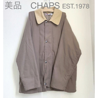 チャップス(CHAPS)の美品　CHAPS EST.1978 襟コーデュロイ　中綿入りハーフコート(ステンカラーコート)