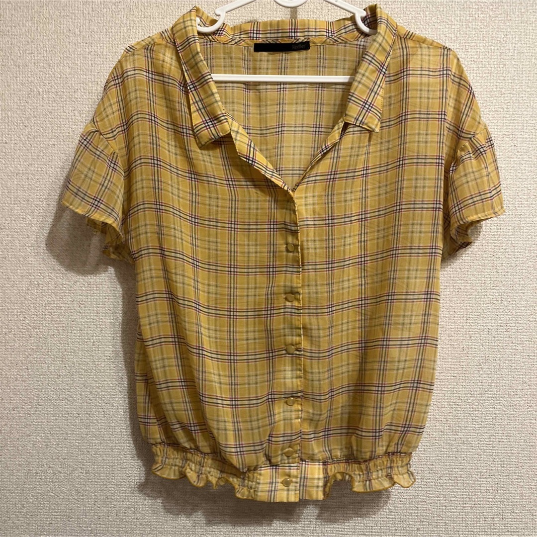 heather(ヘザー)のHeather チェック シャツ イエロー レディースのトップス(シャツ/ブラウス(半袖/袖なし))の商品写真