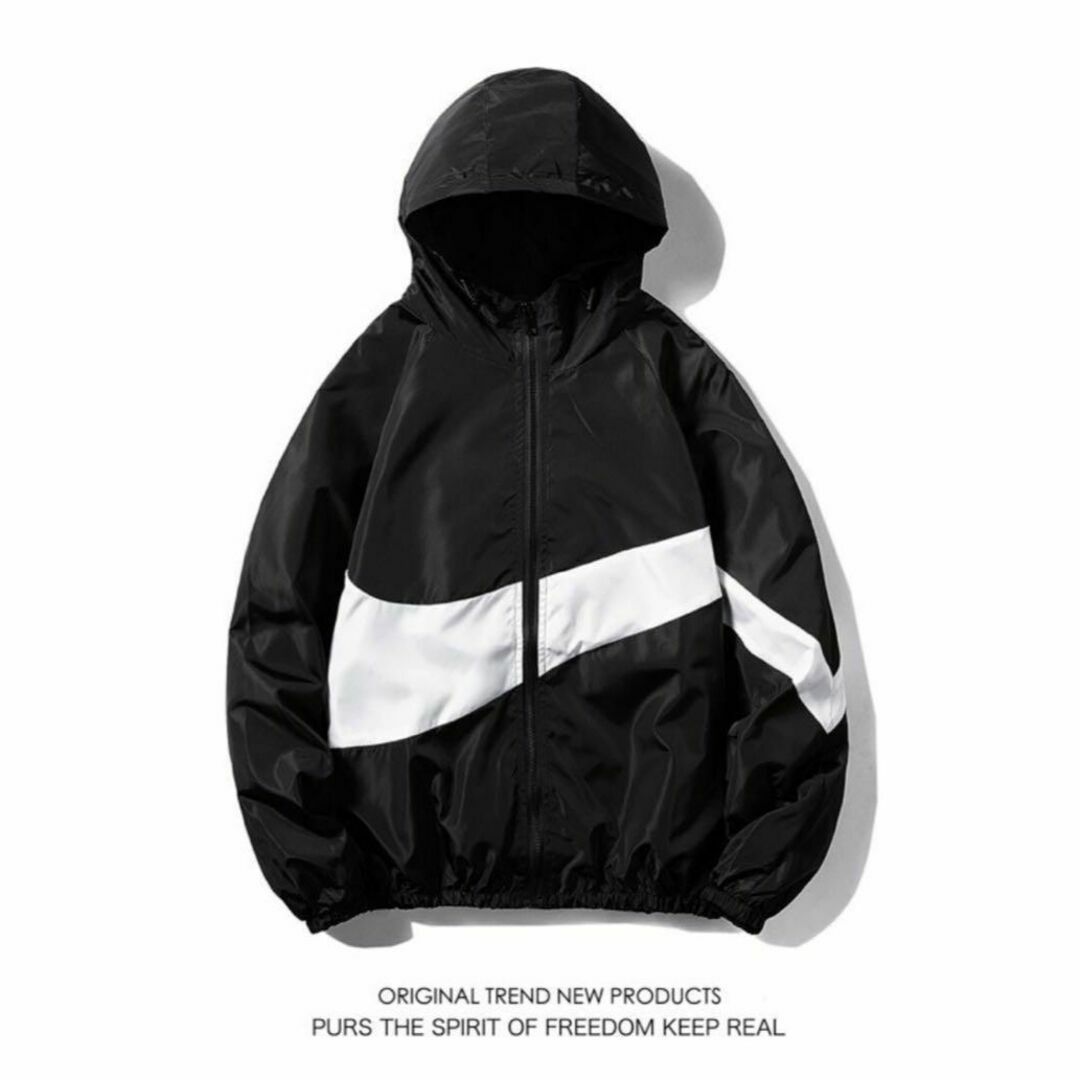 デザイン ナイロンパーカー マウンテンパーカー XL グレー 男女兼用 新品 メンズのジャケット/アウター(マウンテンパーカー)の商品写真