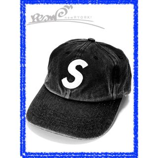 シュプリーム(Supreme)のメンズ キャップ ブラック Supreme シュプリーム Pigment Canvas S Logo 6-Panel SS23H117 シュプリームピグメントキャンバスSロゴ6パネルキャップ se1106r(キャップ)