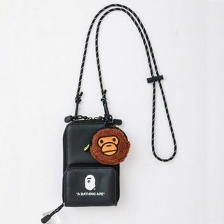 A BATHING APE アベイシングエイプ ×PORTER コインケース 二つ折り財布 マジックテープ ブラック