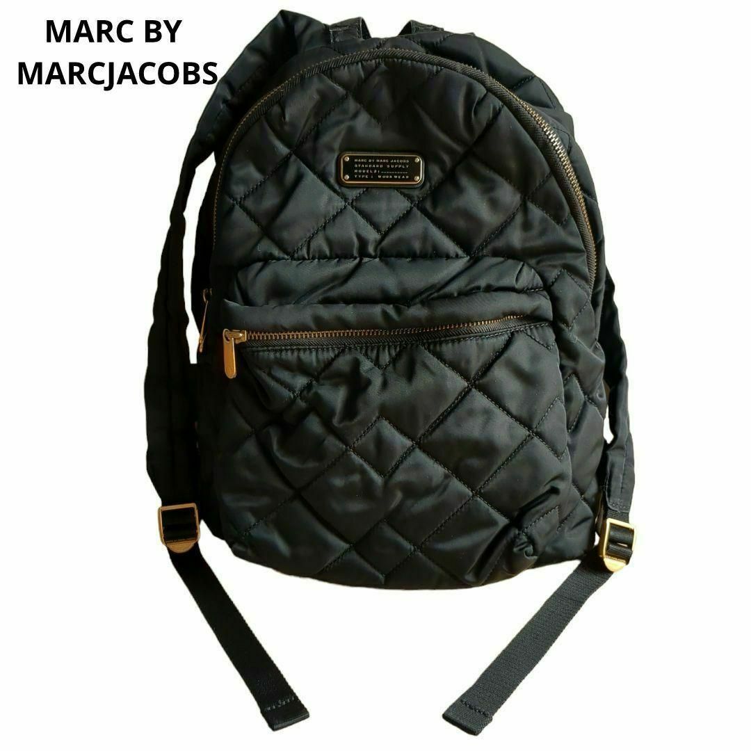 MARC BY MARCJACOBS キルティングリュック ゴールド金具 黒