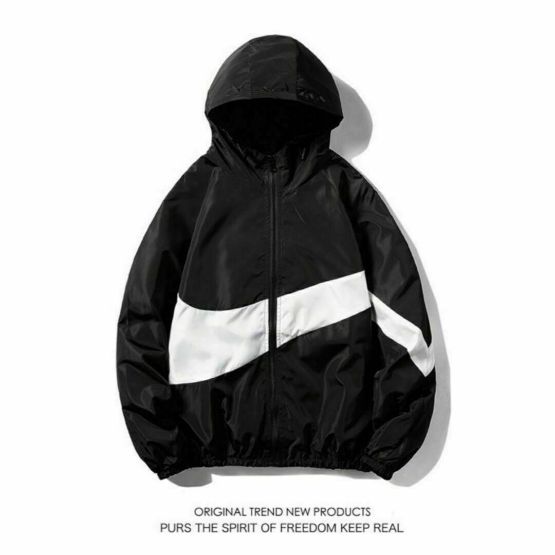 デザイン ナイロンパーカー マウンテンパーカー S グレー 男女兼用 新品 メンズのジャケット/アウター(マウンテンパーカー)の商品写真