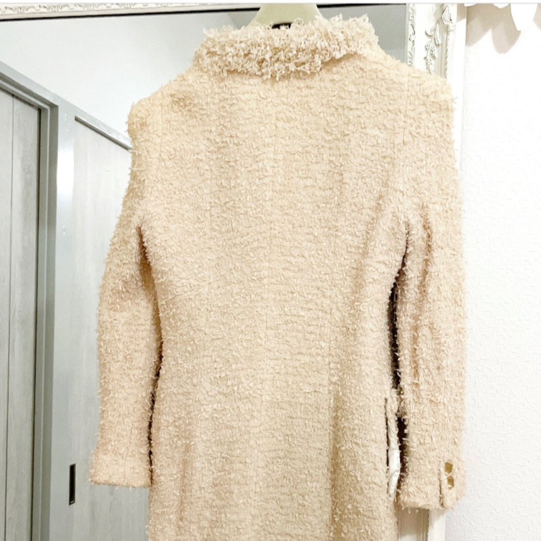 コート ロングコート ホワイト クリーム色 レディースのジャケット/アウター(ロングコート)の商品写真