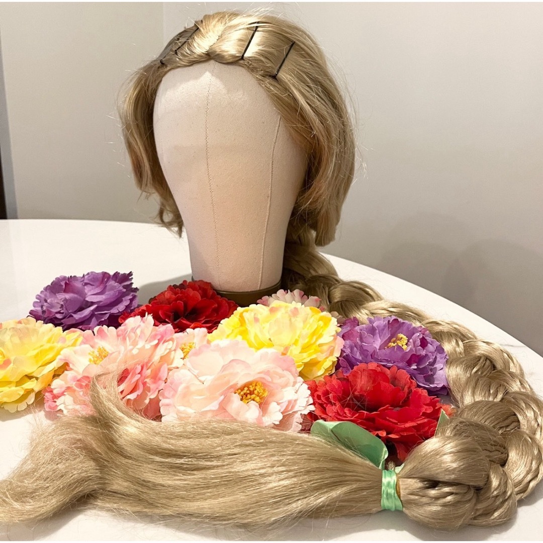 ラプンツェル   コスプレウィッグ   Dハロ   被り物   髪飾り   花