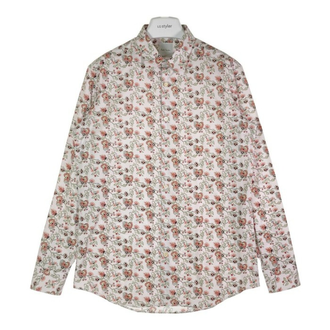 Paul Smith(ポールスミス)の★PAUL SMITH ポールスミス 2016 LOGAN FLORAL PRINT SHIRTS シャツ 長袖 総柄  白 ホワイト ピンク PF-CR-52458 sizeL メンズのトップス(シャツ)の商品写真