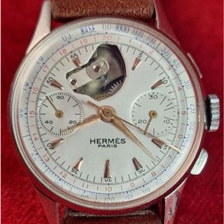 エルメス(Hermes)のエルメスHELMESアンティーク　激レア　スケルトンクロノグラフ　稼働良好(腕時計(アナログ))