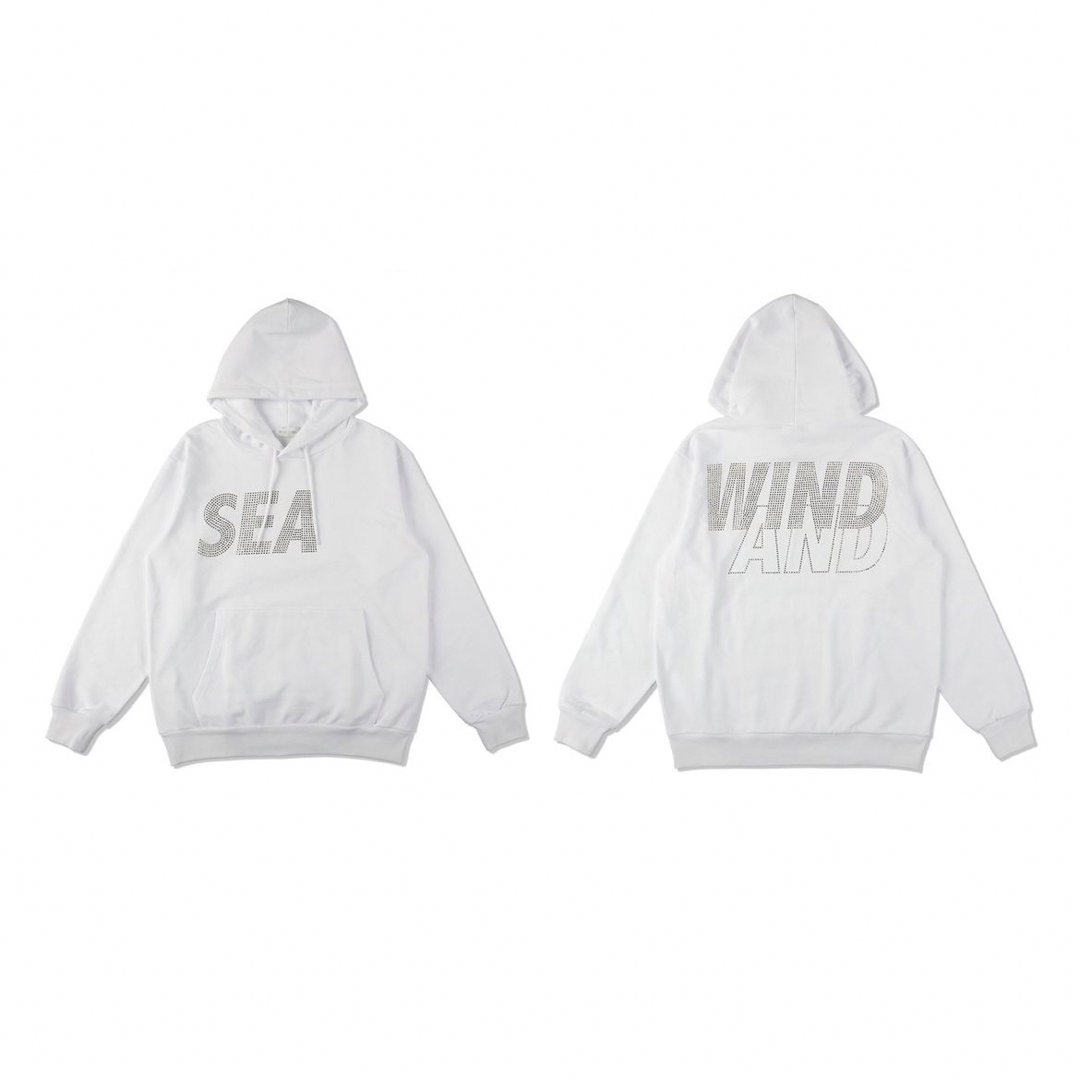 WIND AND SEA RHINE STONE HOODIE / WHITE