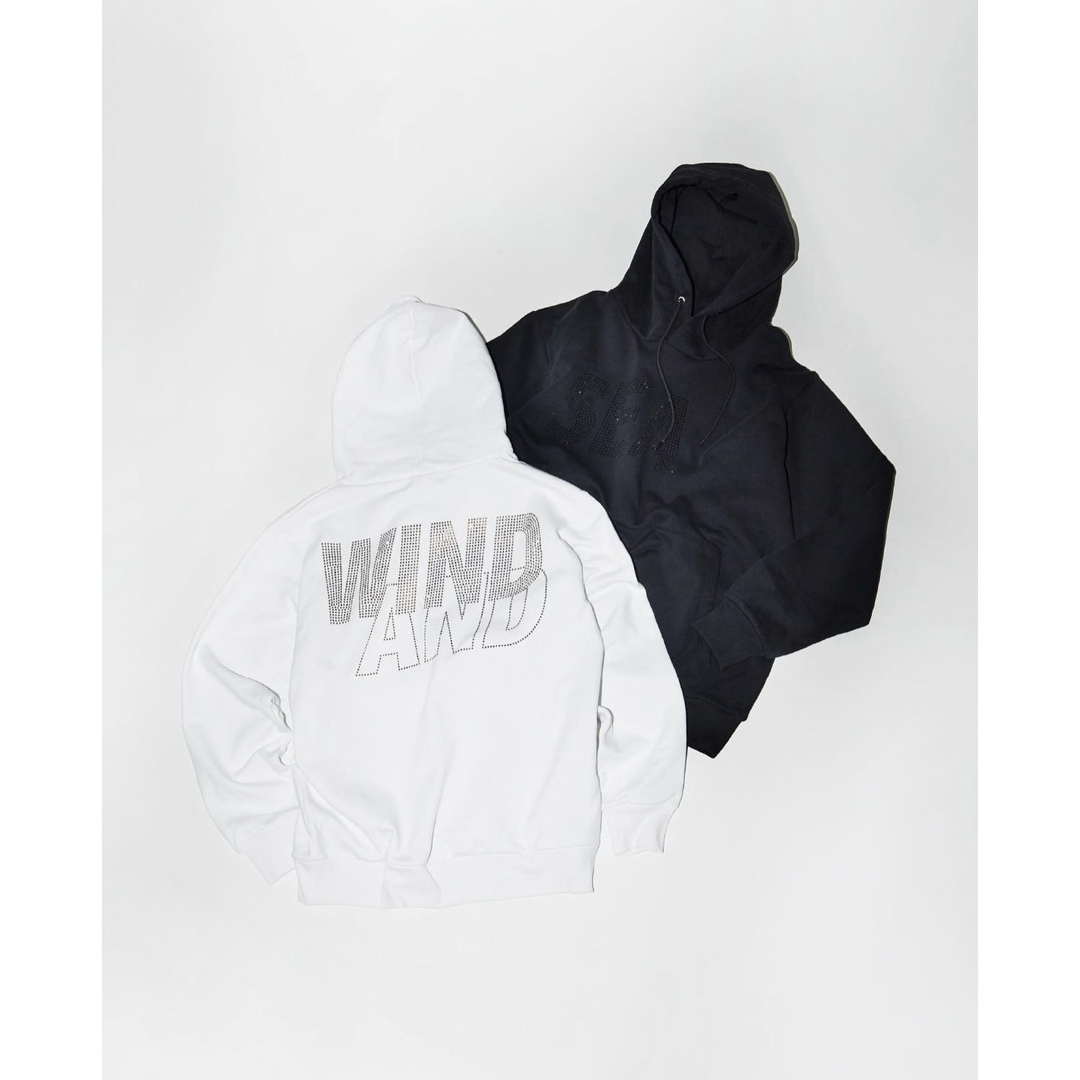 WIND AND SEA RHINE STONE HOODIE / WHITE