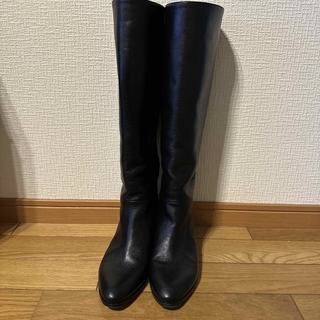 シャネル／CHANEL ロングブーツ シューズ 靴 レディース 女性 女性用レザー 革 本革 ブラック 黒  ハイヒール