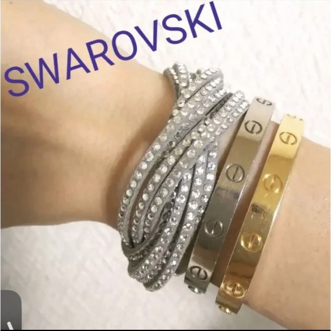 SWAROVSKI(スワロフスキー)の美品！スワロフスキー　ブレスレット　チョーカー　グレー レディースのアクセサリー(ブレスレット/バングル)の商品写真