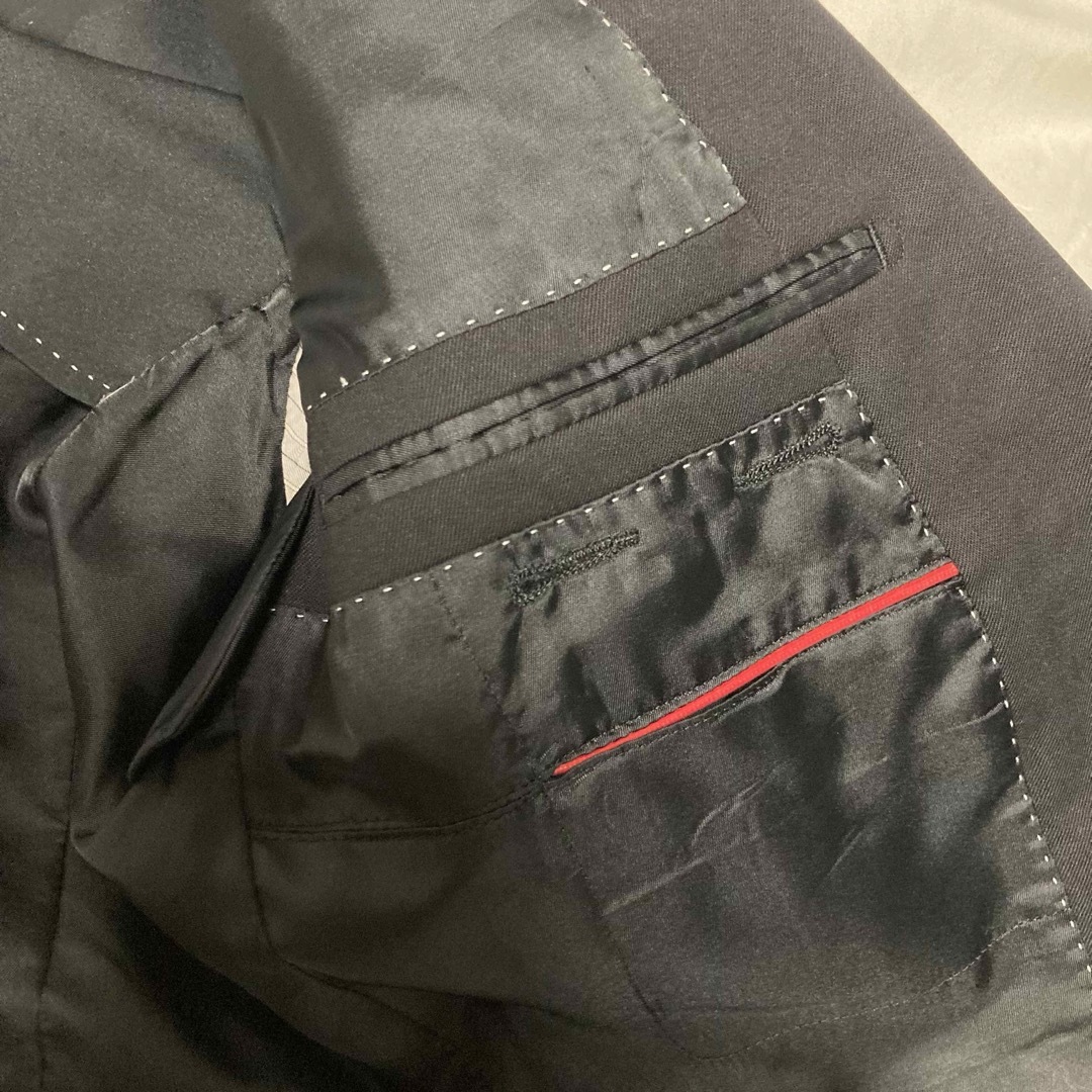 青山(アオヤマ)のパンツ2本付き　洋服の青山　セットアップウールスーツ　ブラック メンズのスーツ(セットアップ)の商品写真