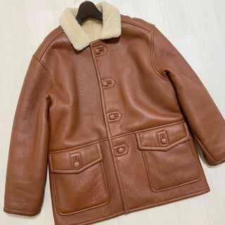 ジャンニバレンチノ(GIANNI VALENTINO)のGIANNI VALENTINO 本場スペイン産皮 リアルムートンレザーコート(レザージャケット)