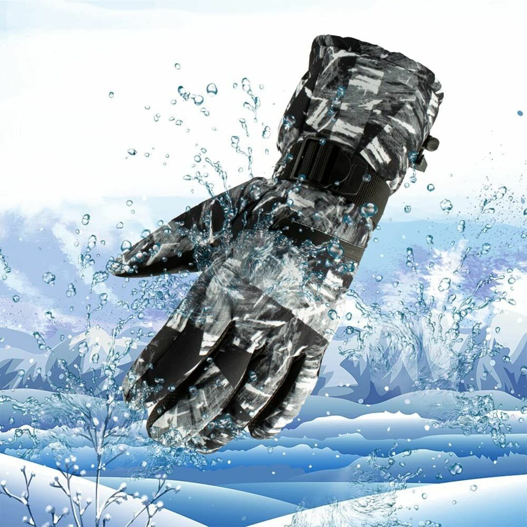 スキーグローブ 手袋 防水保温防寒 スマホ対応 雪遊び(サイズ：L ブラック色) スポーツ/アウトドアのスノーボード(ウエア/装備)の商品写真