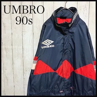 アンブロ(UMBRO)のZ929アンブロ 中綿ジャケットワンポイント刺繍ロゴ90s大文字ロゴ青タグ(ブルゾン)