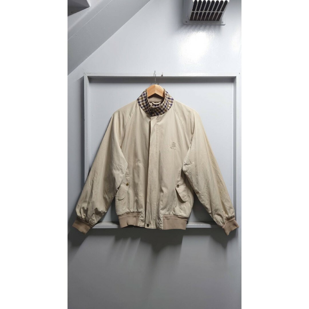 90’s Aquascutum 裏地襟裏クラブチェックハリントン ジャケット