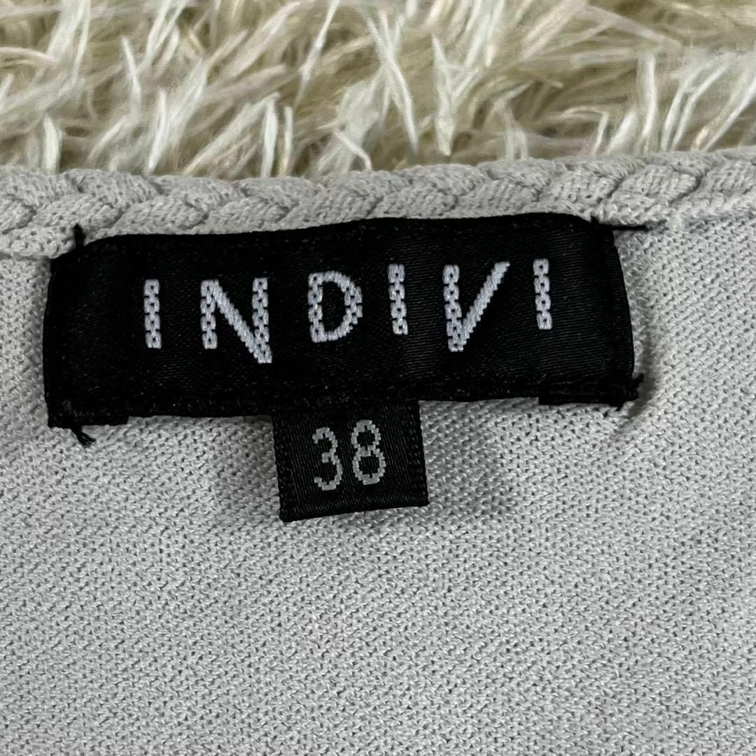 INDIVI インディヴィ (M) Ｖネック ノースリーブ ニット シンプル