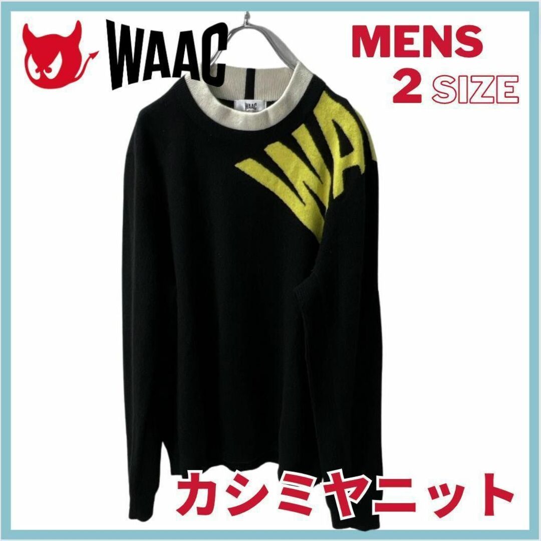 【カシミヤあったか】WAAC カシミヤニットプルオーバー　メンズ　サイズ３ スポーツ/アウトドアのゴルフ(ウエア)の商品写真